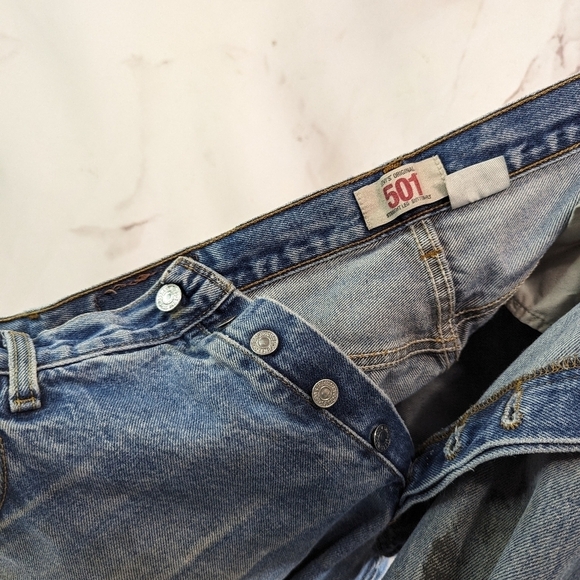 Vintage Levis Jeans Mens 38 X 30 501 XX  Vintage Y2K Denim Rigid Button Fly - Picture 11 of 15